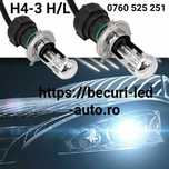 Set Două Becuri HID Xenon H4-3 H/L 6000K(două faze)