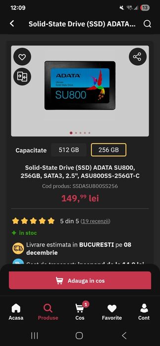 ssd 256GB Sata PC Adata SU800