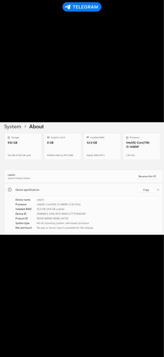 PC Gaming i5 14400F RTX 5060 , 32GB RAM