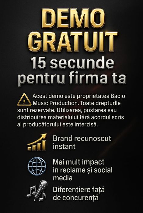 Melodii personalizate pentru nunta, botezuri, restaurante,cafenele.etc