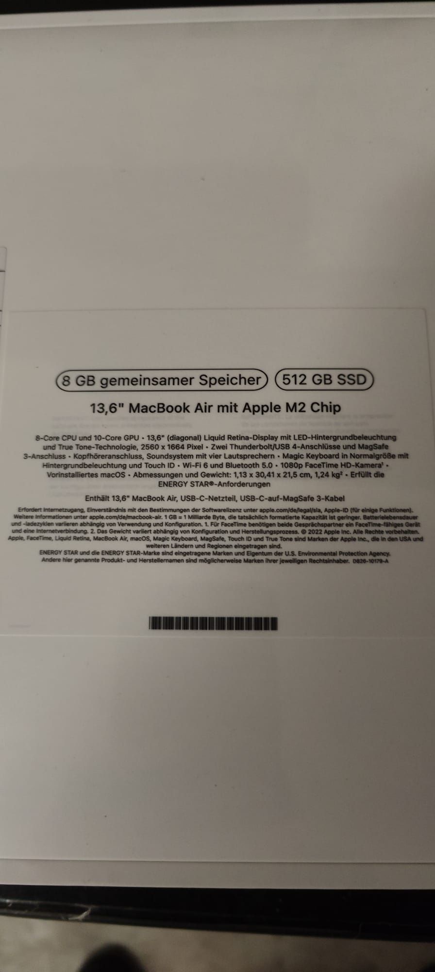 Laptop Apple 13,6"