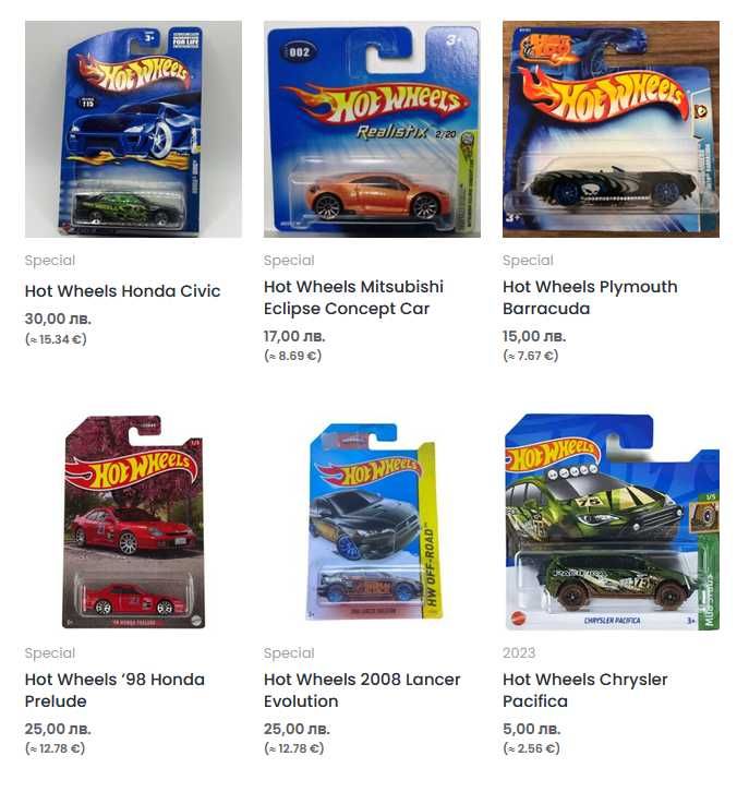 Метални колички Hot Wheels Premium и Mainline