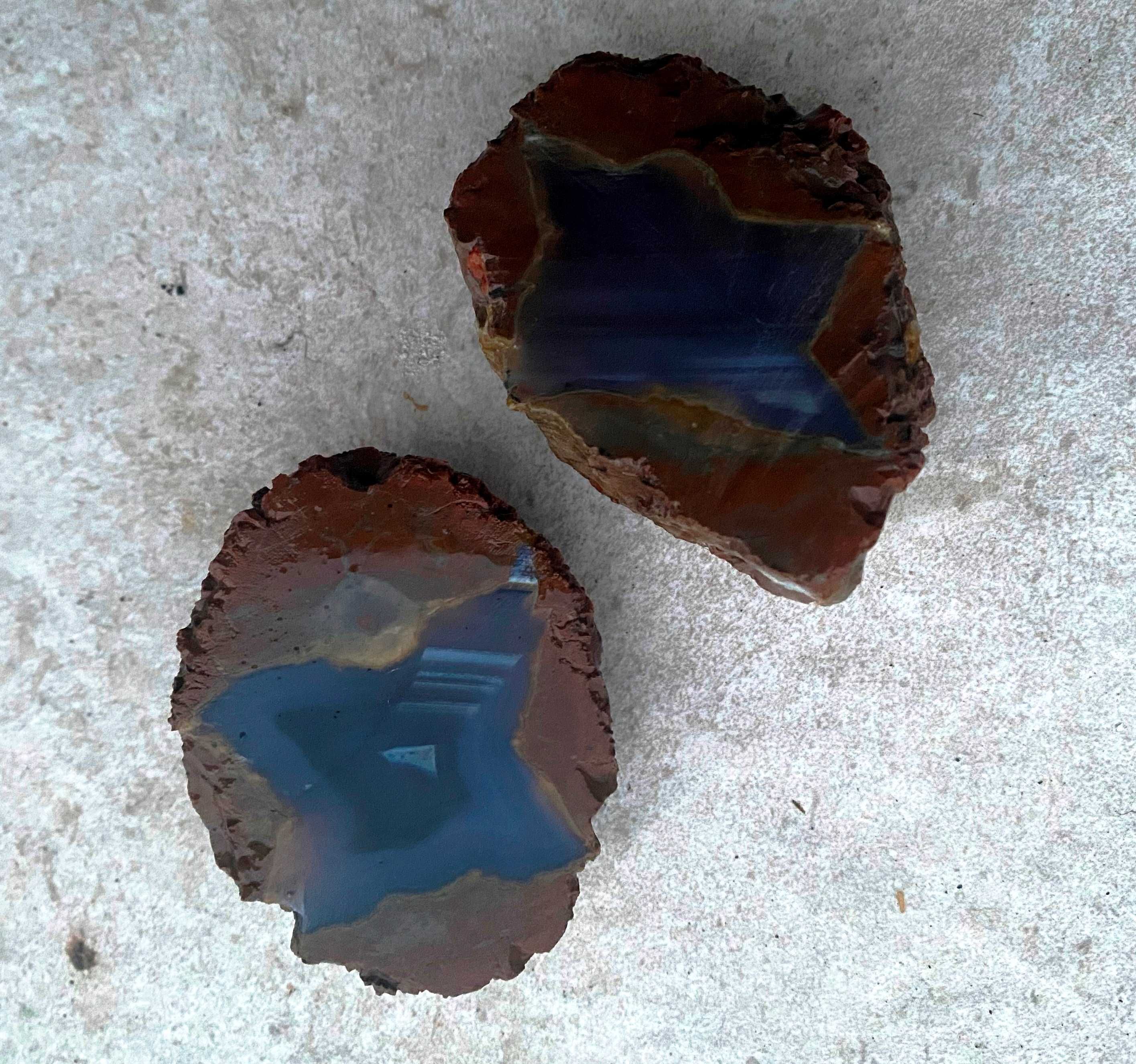 Agate Thunderegg 2 piese Oregon Sua,  desen deosebit