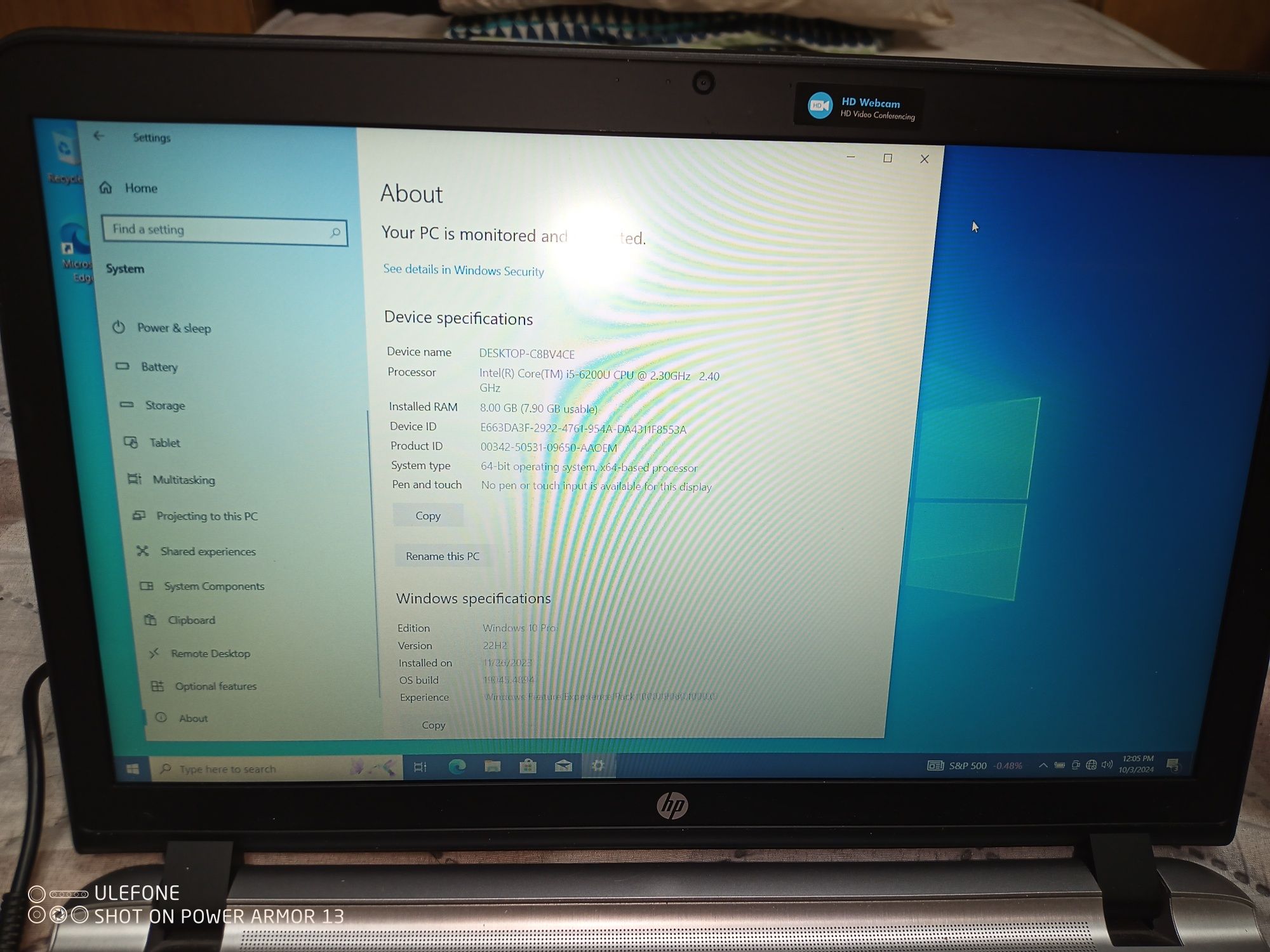 Перфектен лаптоп HP ProBook 430 G, Intel i5-6200U CPU 12.30GHz, 8 RAM,