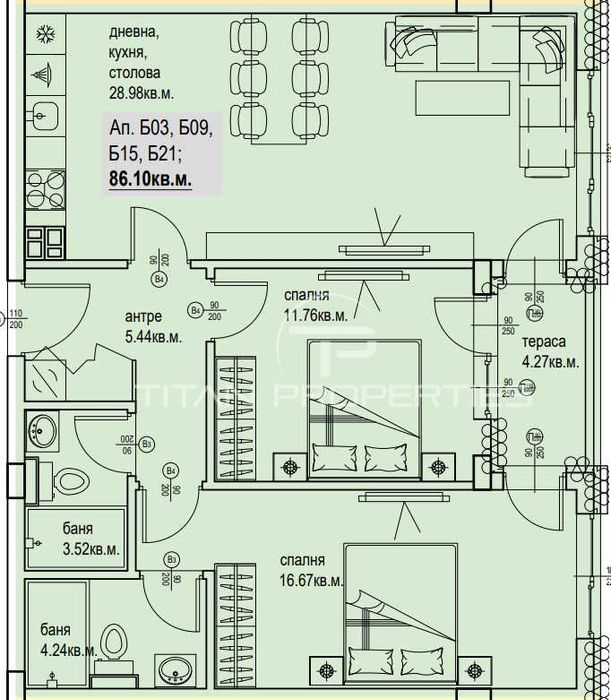 Продава се Тристаен апартамент в Пловдив, Кършияка - 99 кв.м за 1155 €/кв.м - Снимка #1