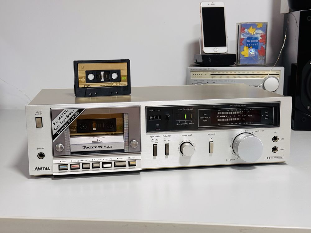 Deck de colecție TECHNICS RS-M225,servisat,sunet calitativ,Japan,10/10