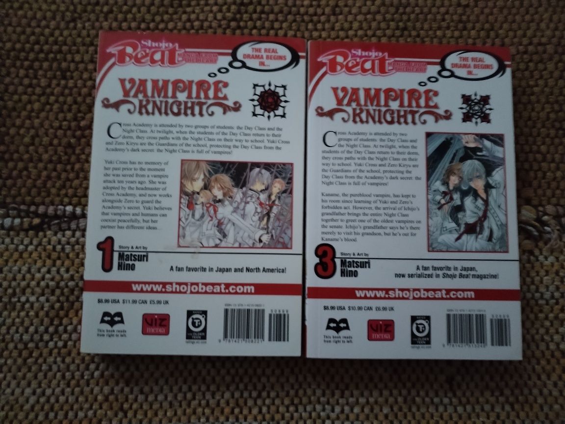 Vand manga- Vol 1 si 3 din Vampire Knight