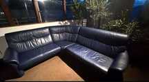 Coltar piele albastru indigo 220x200 cm