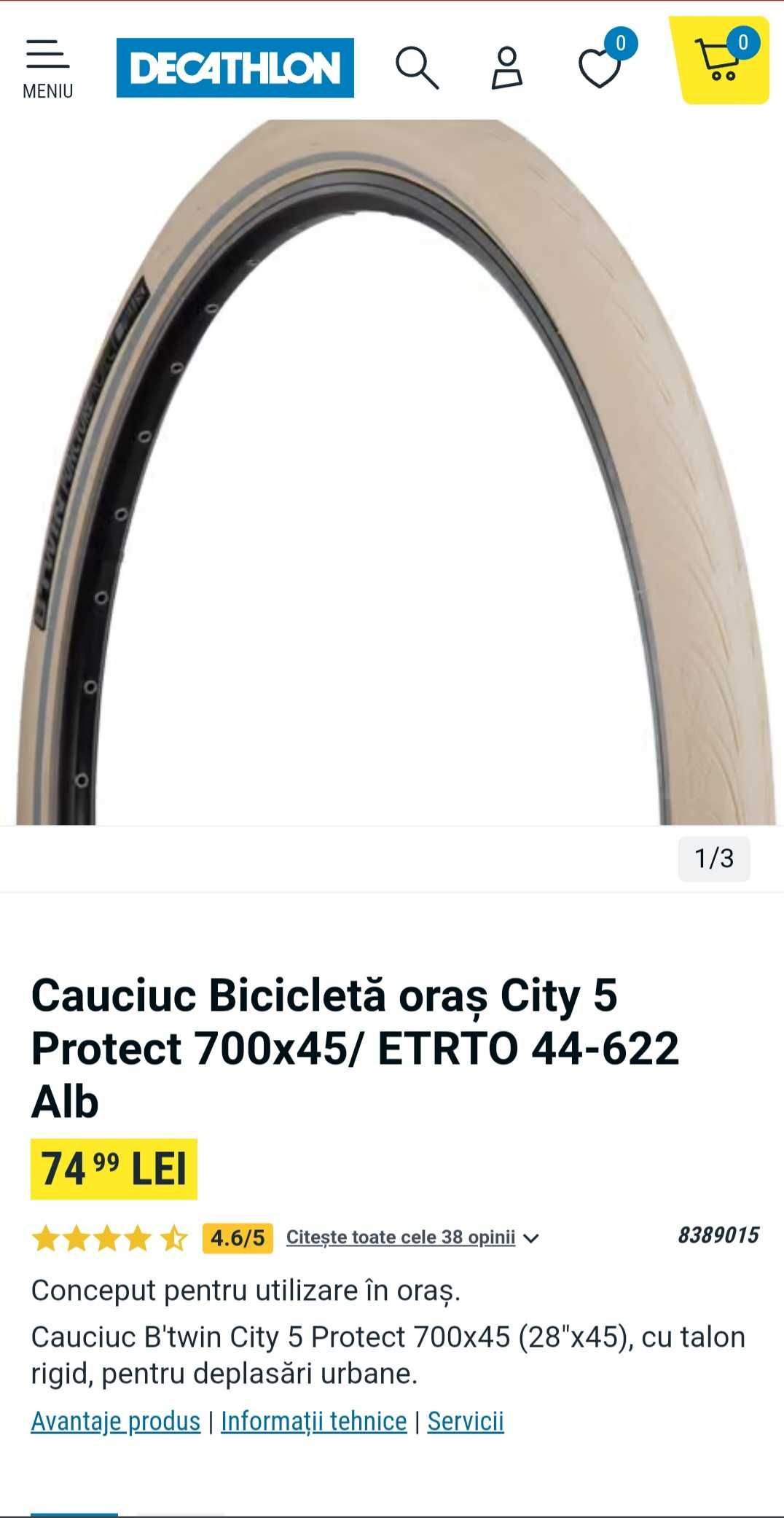 Cauciuc Bicicletă oras city5 protect 700×45