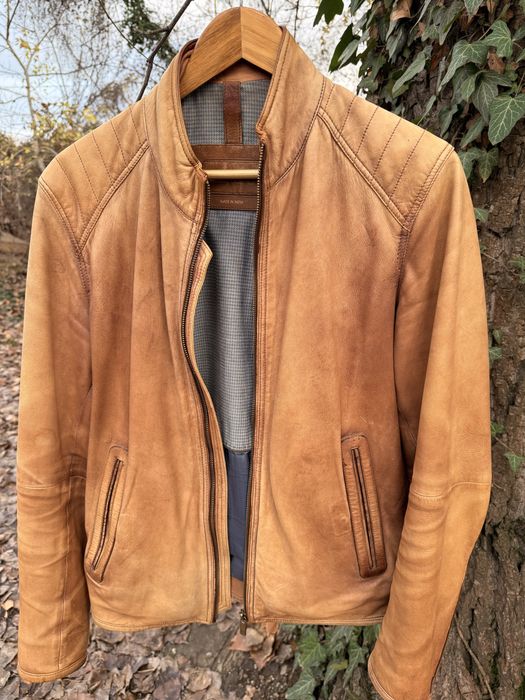 Мъжко кожено яке М размер Massimo Dutti