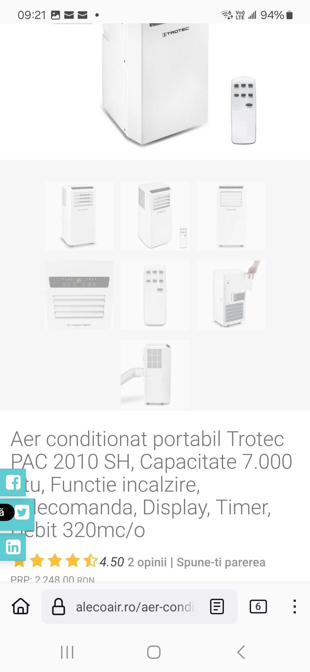 Aer conditionat+incalzire portabil Trotec NOU