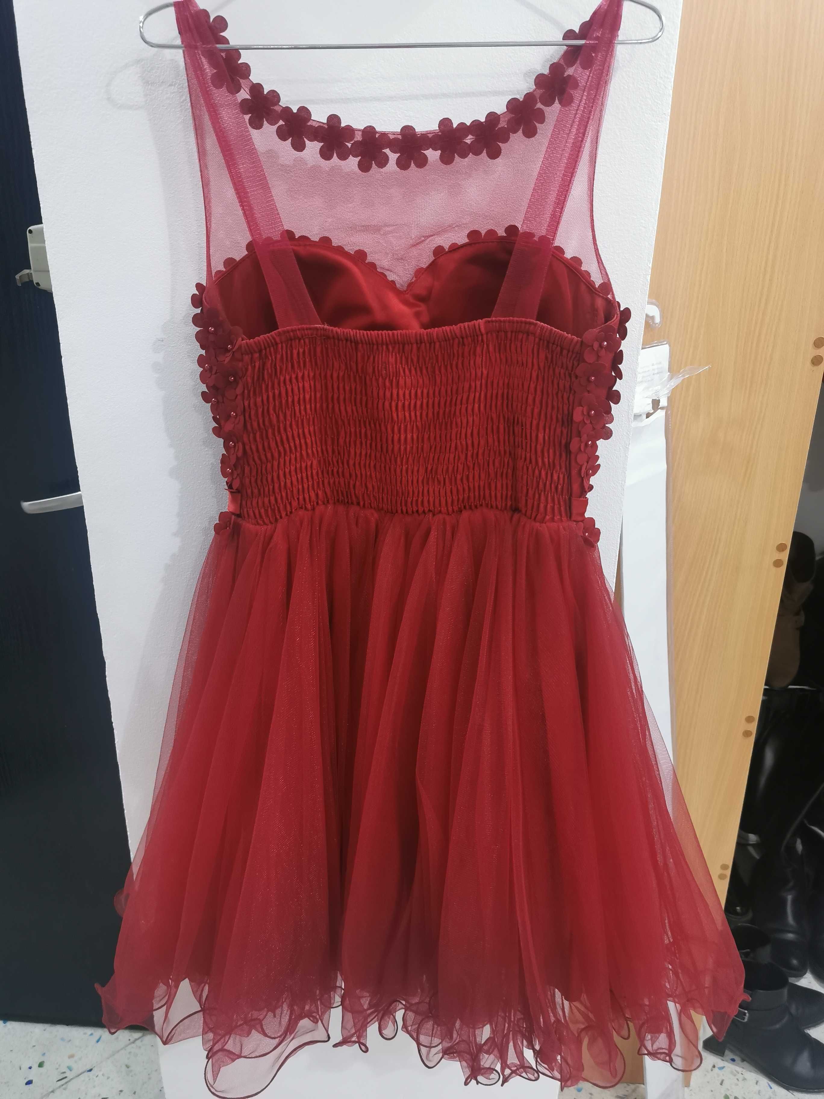 Rochie eleganta grena, baby doll