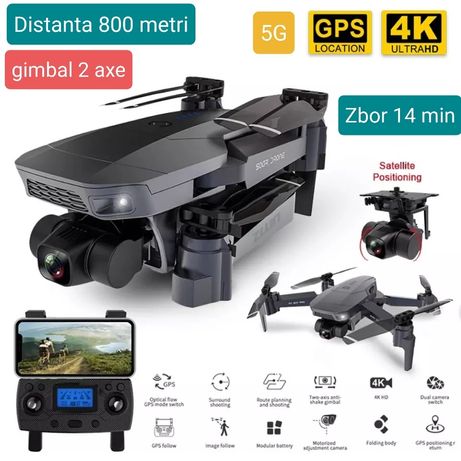 Drona cu Cameră 4K HD,Gimbal Electronic Cu 2-Axe,Zbor 14 min,800m,Noua