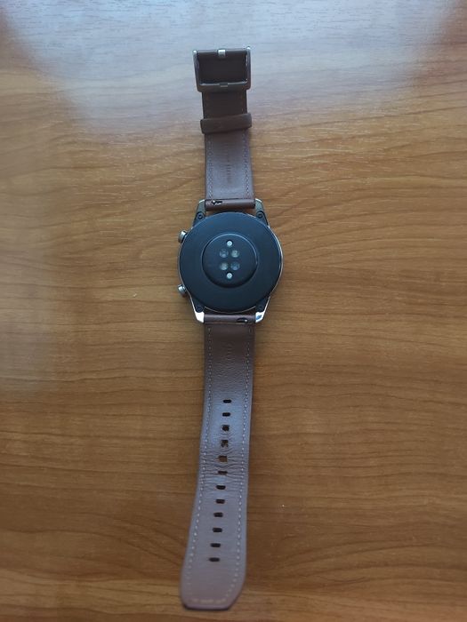 Ceas Smartwatch Huawei GT2 46mm curea piele maro si 2 curele siicon