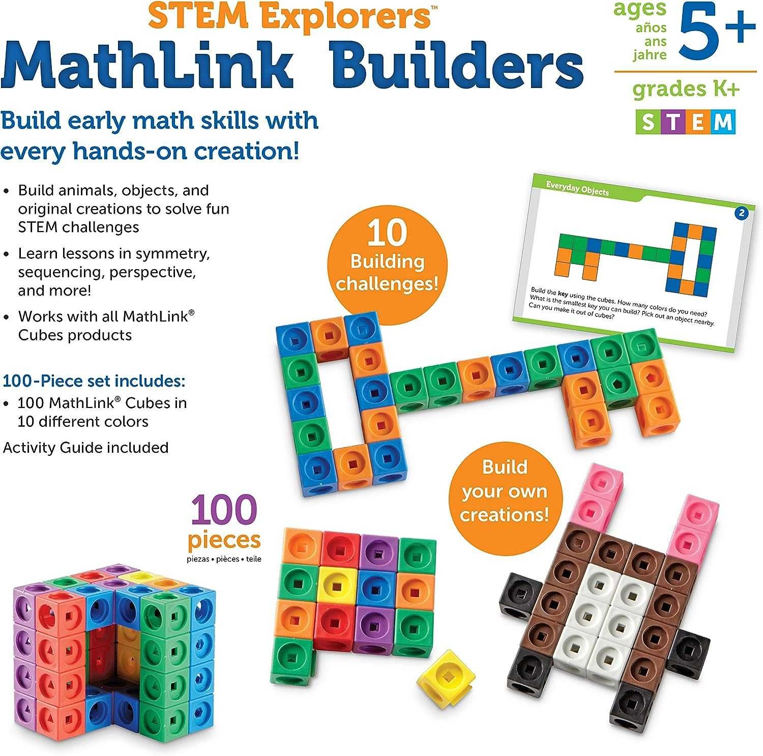 Конструктор для детей  - STEM Explorers MathLink Builders (возраст 5+)