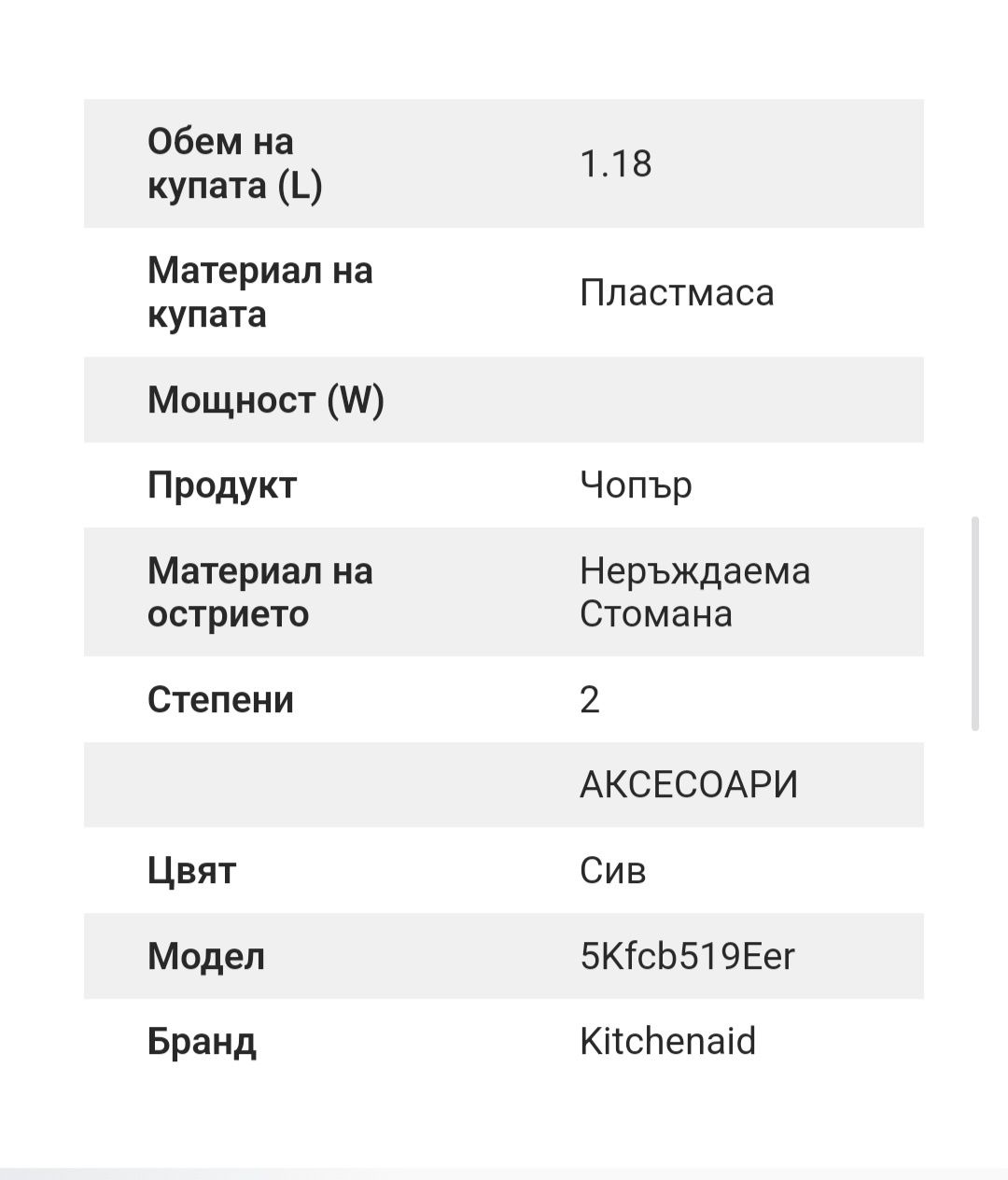 Нов Чопър Kitchen Aid