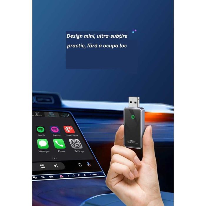 Adaptor Auto 2 in 1 CarPlay Wireless – Compatibil iPhone si Android