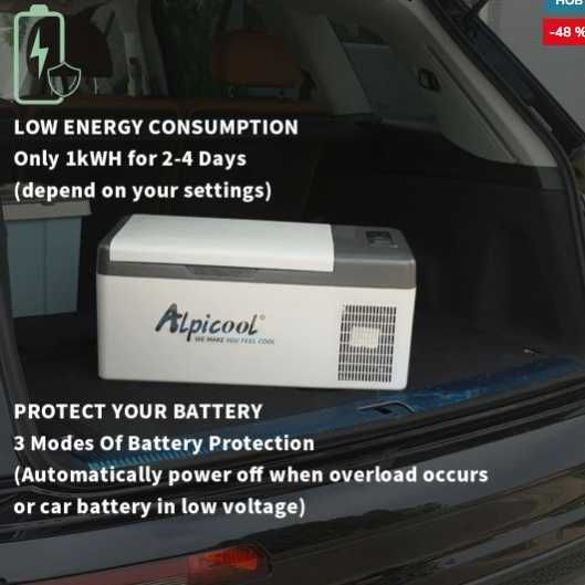 Alpicool C15 хладилник / фризер за кола – 15L компресорен 12/24V 220V