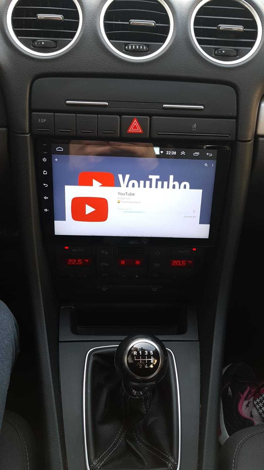 Navigatie Android Audi A4 Waze YouTube GPS BT USB Casetofon