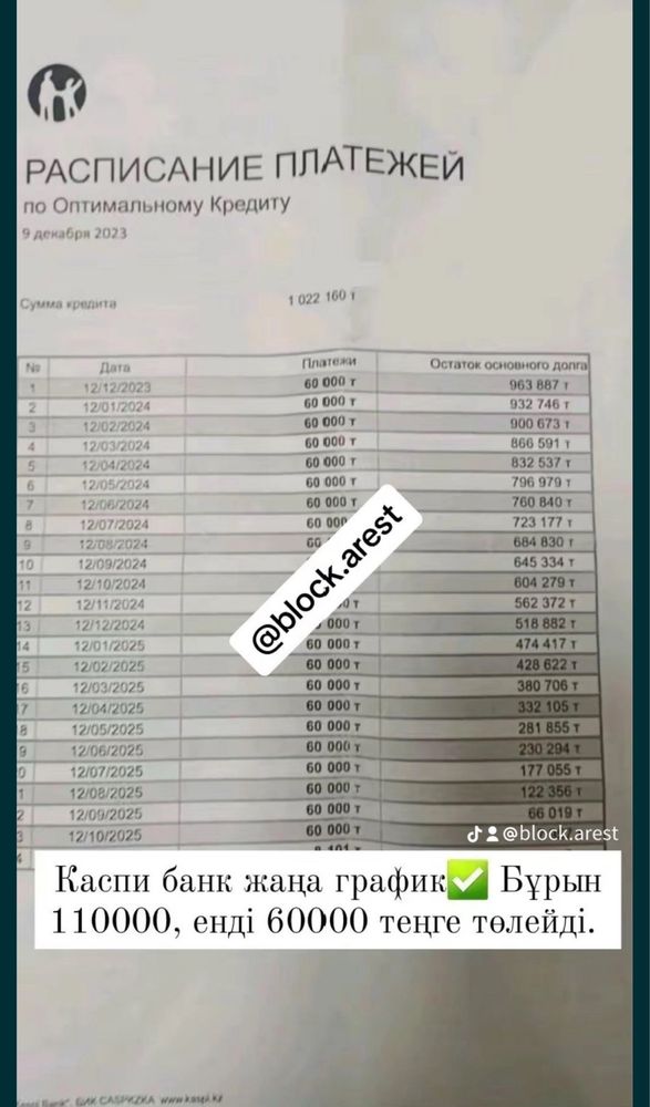 Снятие ареста со счетов / Арест шешу / График МФО И БАНК / ИП отчет