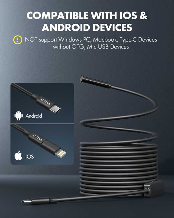 Camera Inspectie Endoscop HD Andr iOS Win rez apa, REDUS de la 150 RON