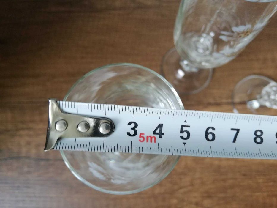 Кристални чаши за шампанско с позлата НОВИ ретро рисуван кристал