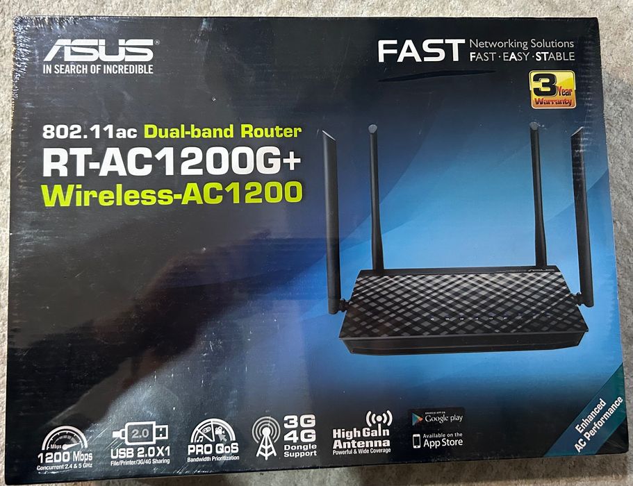 Router Wireless ASUS RT-AC1200, Dual Band, 1200 Mbps, 4 Antene (Negru)