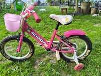Bicicletă copii 16" Rich R1608A, pentru fete, fucsia