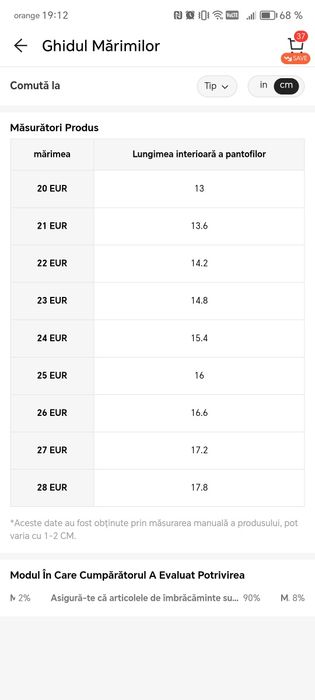 Pantofi fetiță mărimea 23