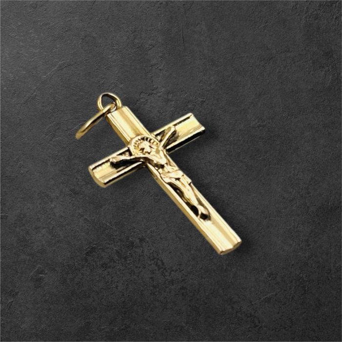 Златен кръст 14K висулка