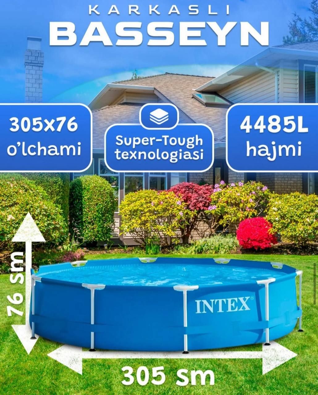 Basseyn intex karkasniy 305x75 sm