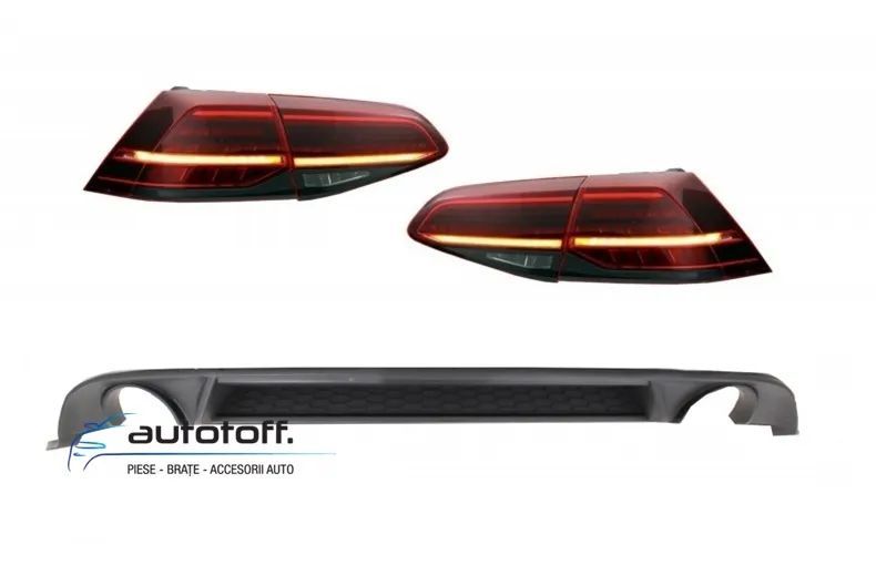 Difuzor bara spate si Stopuri LED VW Golf 7 Facelift (2017+) GTI Design
