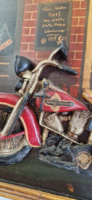 Tablou reclama veche Harley Davidson bar restaurant