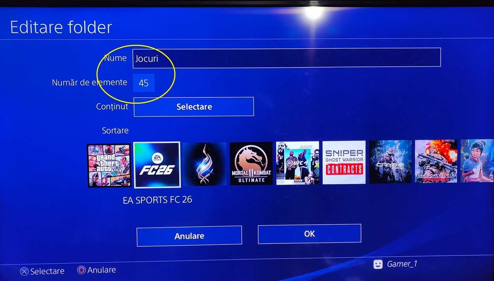 45 jocuri+PS4 1TB modat cu 2 Manete, cu FC 26, GTA V Mod Menu, MK 11