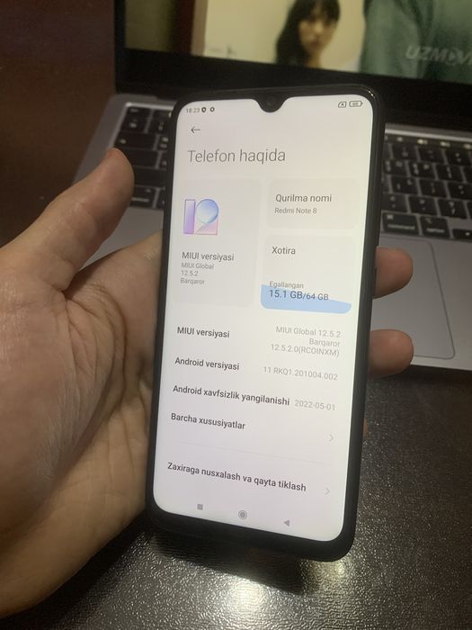 Redmi note 8 o’ta tinniq holatda