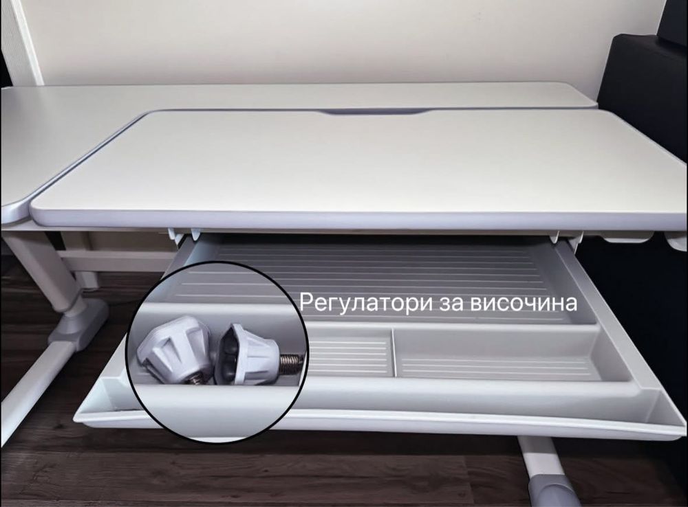 Бяло бюро с вдигащ се плот от IKEA