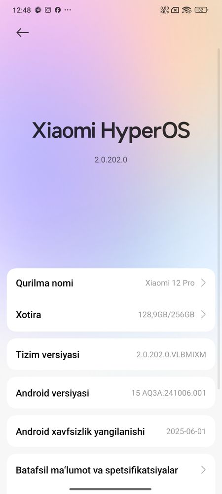 Xiaomi 12 pro 12/256