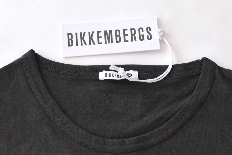 Промо BIKKEMBERGS-S/М/L/XL-Оригинална черна мъжка тениска 100% памук