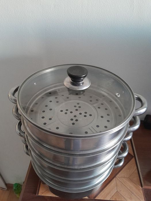 Мантница из 5 ёмкостей  со стекляннной крышкой