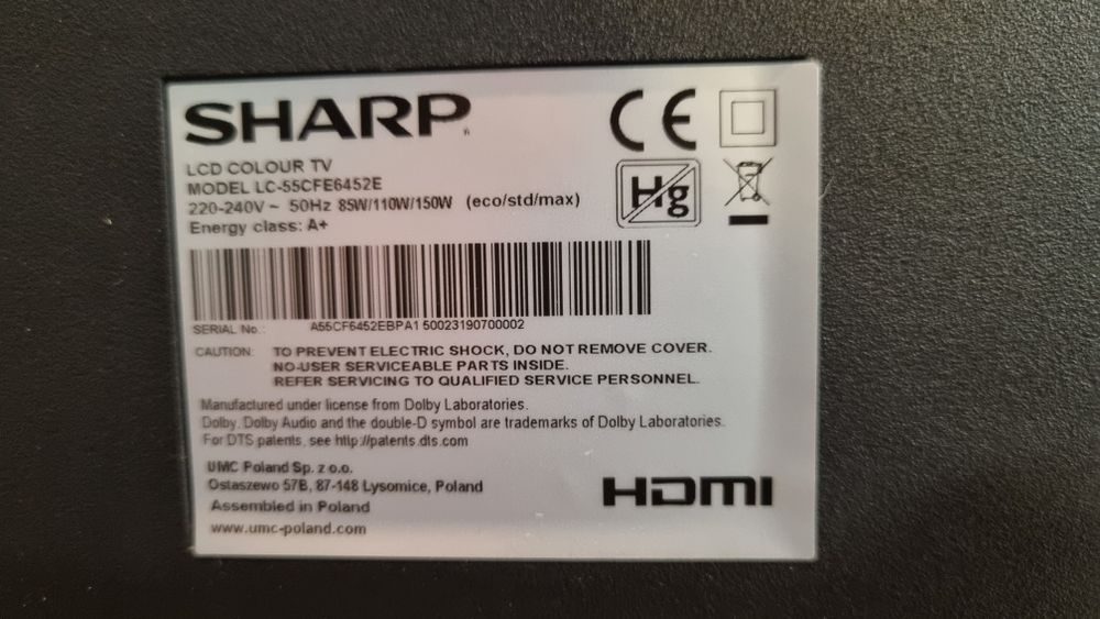 Tv smart Sharp led full HD 140 cm 55 inch