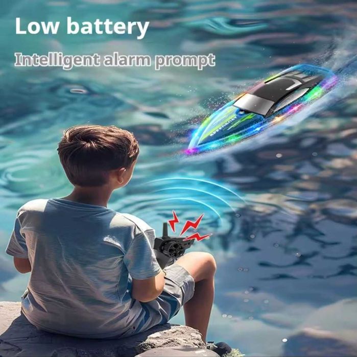 Детска лодка RACIG BOAT с LED светлини – 45см, 50 км/ч с дистанционно