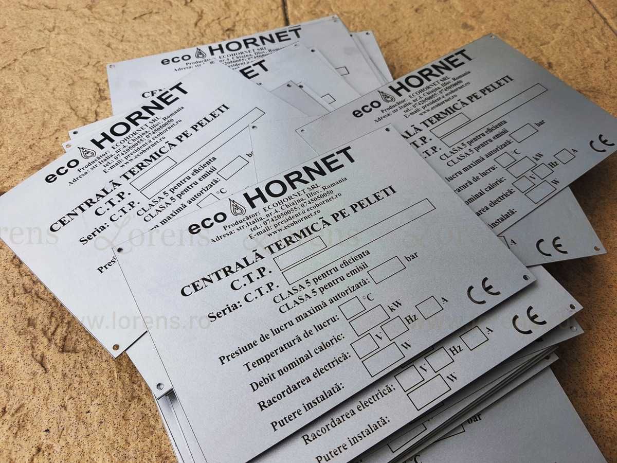 Placa timbru si plăcuțe de identificare echipamente- gravate pe metal