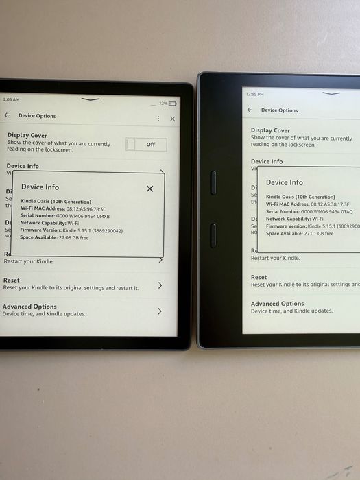 Kindle Oasis 10 Gen  ebook reader