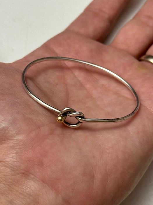 BRATATA ARGINT 925 + AUR 18K - TIFFANY - Hook&Eye Love Knot -Originala