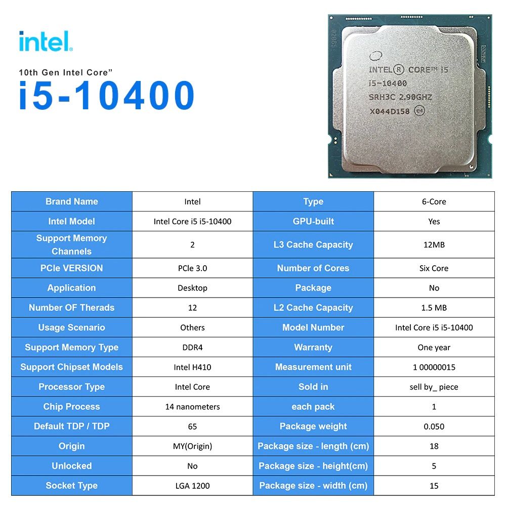 Процессор Intel® Core™ i5-10400. i5 10-го поколения