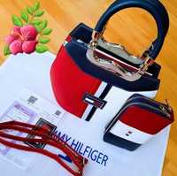 Set Tommy Hilfiger office, logo metalic, saculet, eticheta