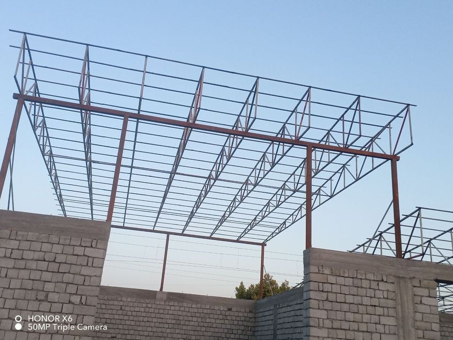 Навес том йопамиз Узбекистан буйлаб. Кантинер профил материялидан