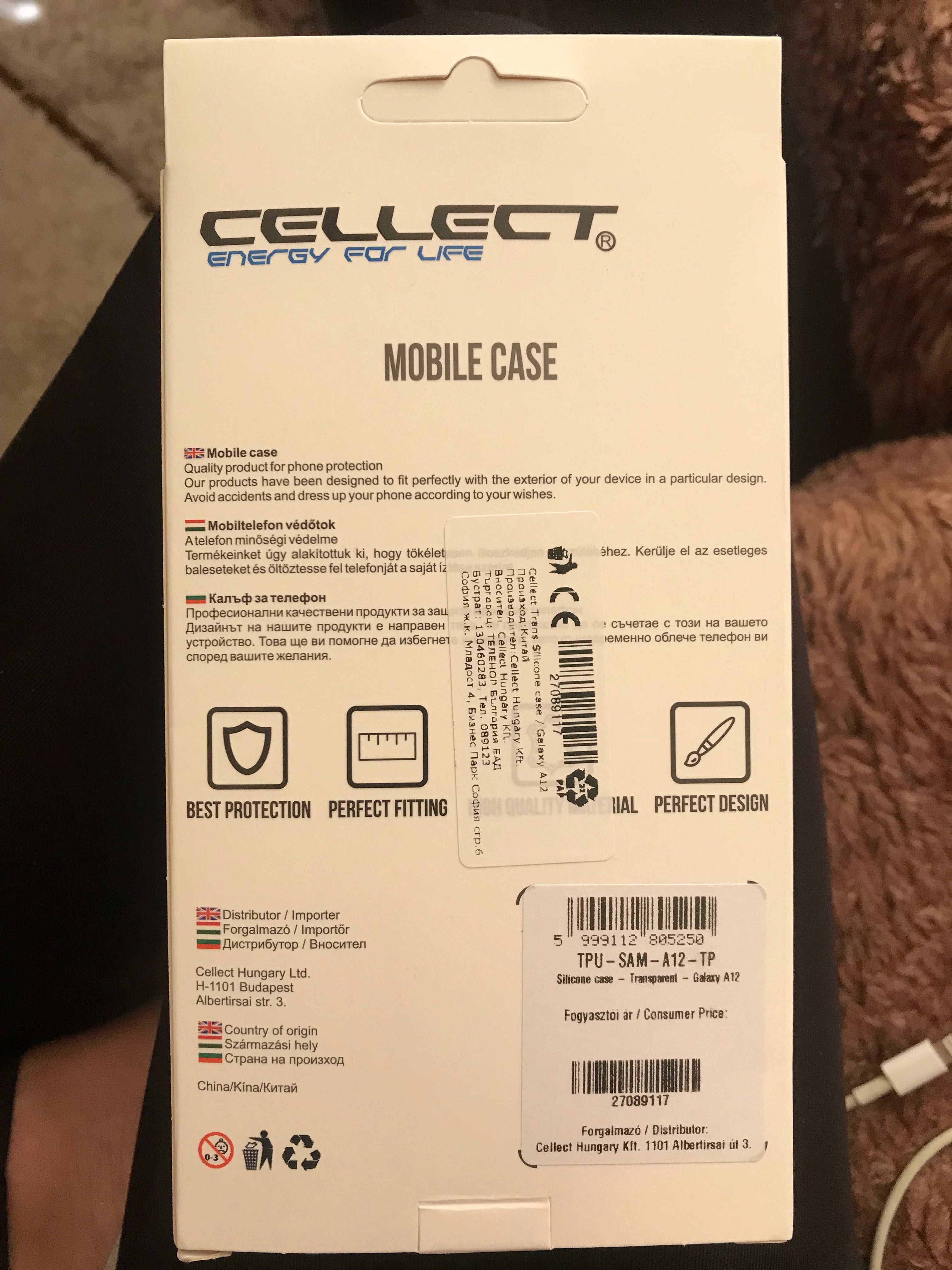 Cellect Trans Silicone case Samsung A12 (НОВ)