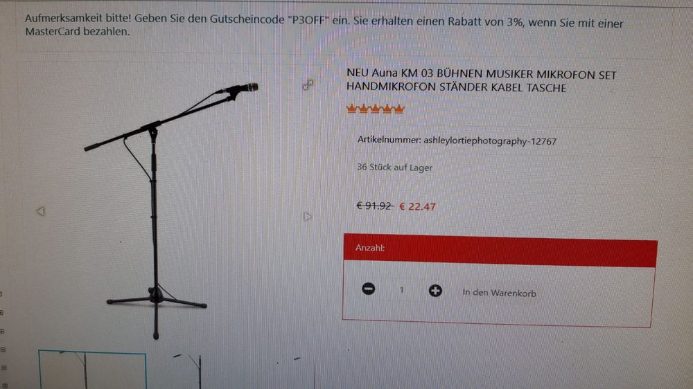 Microfon profesional Germany electronic cu stativ inclus