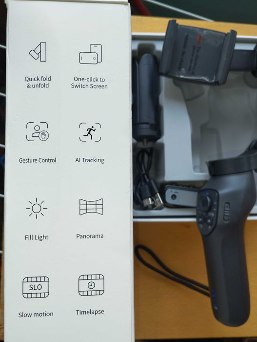 Гимбал триосов за смартфон с магнитен Ai тракер LED светкавица  Gimbal